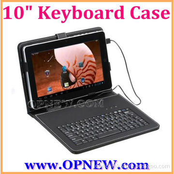 10 inch Keyboard Leather Cover Case QWERTY USB/mini USB/Micro Bracket Bag for 8" Tablet PC MID PDA Drop Shipping OPNEW Wholesale